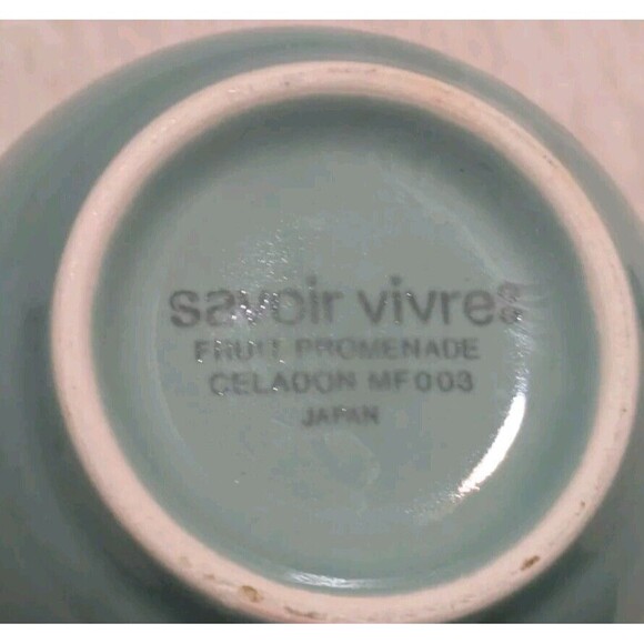 2 Savoir Vivre Fruit Promenade Celadon MF003 Cup & Saucer Sets Discontinued EUC - Picture 8 of 14